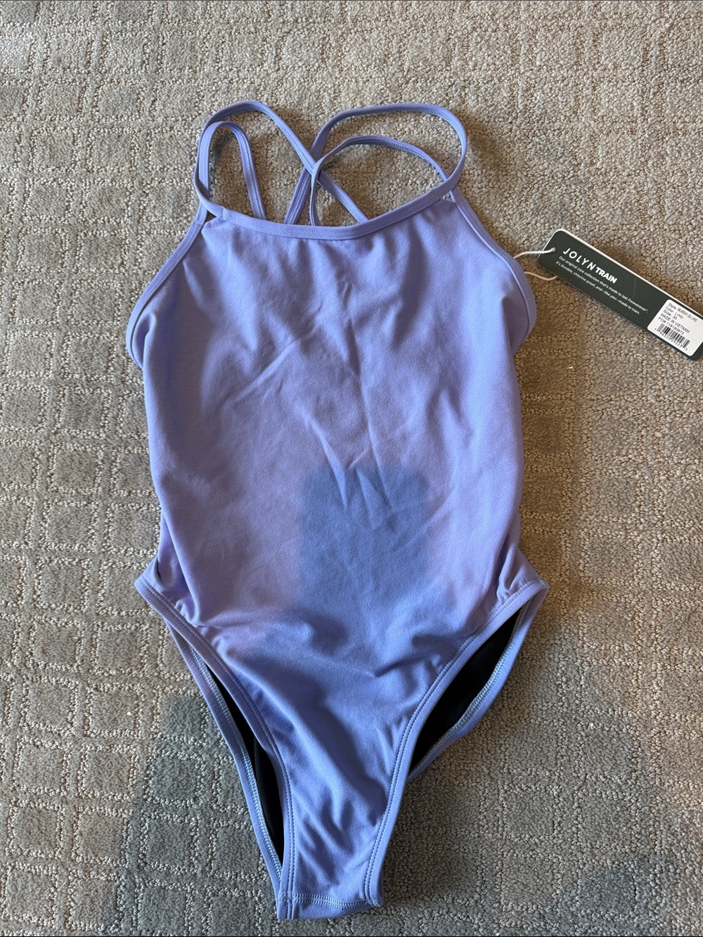 Jolyn Murray Lavender Girls One-Piece Swimsuit with Crossback Straps